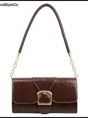 Faux Leather Shoulder Bag Small Rectangular Sling Purse for Women
